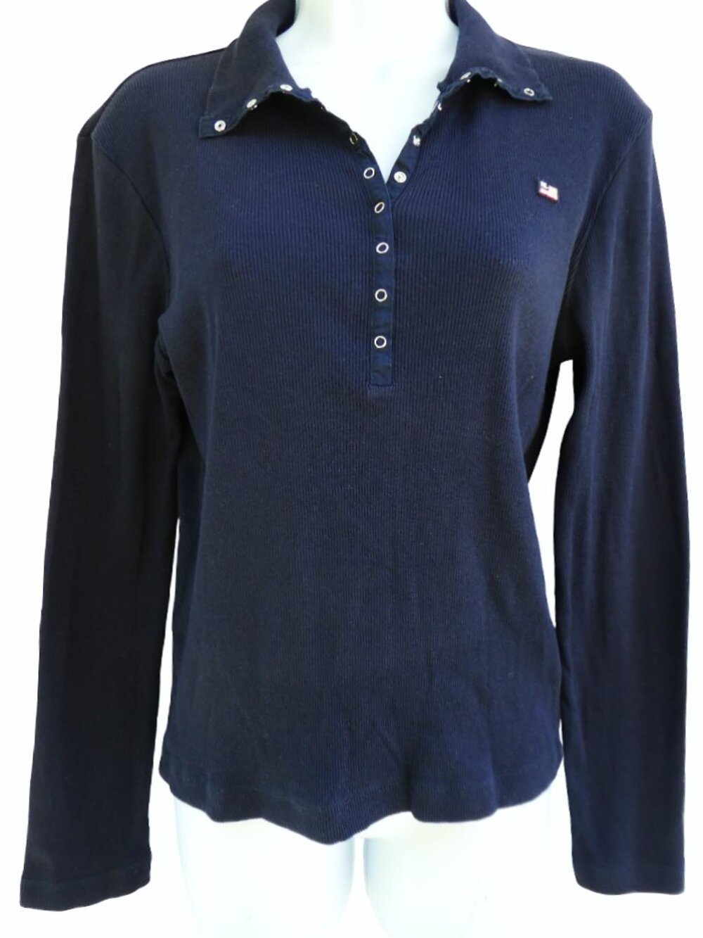 Vintage 90s Ralph Lauren Polo Jeans Company Ribbed Knit Snap Mock Neck Sweater L